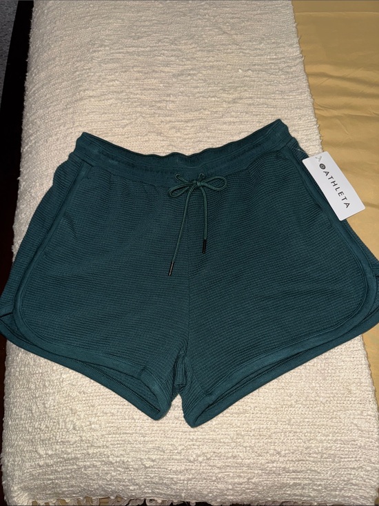 Athleta Pants - Athleta Teal Green Knit Drawstring Athletic Shorts